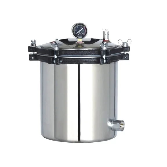 Portable Stainless Steel Jointless Laboratory Autoclave 20 PSI Pressure Gauge, Safety Valves, 220V AC