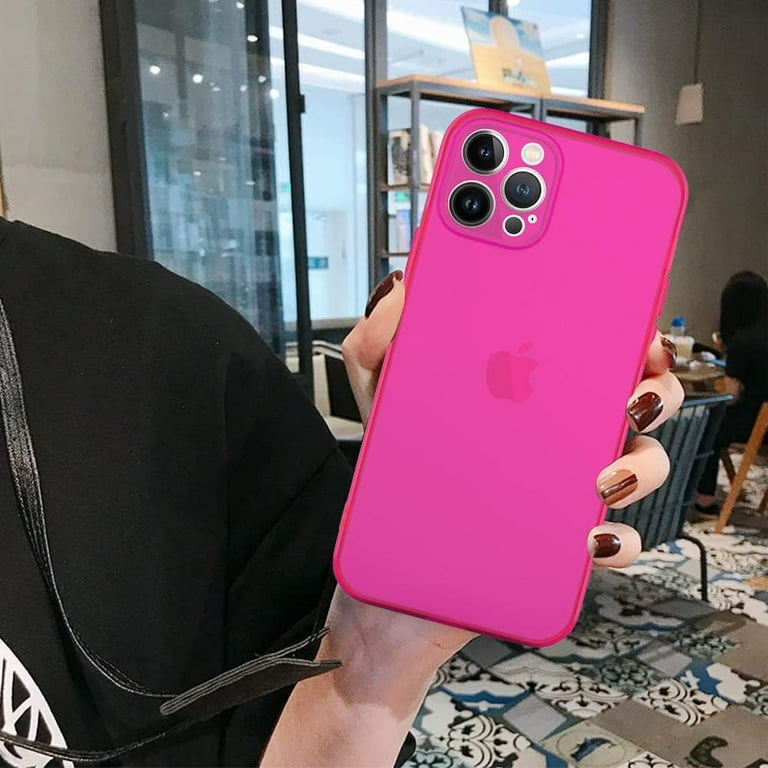 for iPhone 13 Pro Max Case Hot Pink Soft TPU Bumper Anti-Drop Anti
