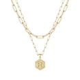 thumbnail image 1 of SIfdSeng Collier Hexagone Initial 26 pour Femmes Colliers pour Femmes A Z 26 Alphabet Initial Colliers Dorés pour Femmes Filles, 1 of 4