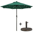 thumbnail image 2 of Topeakmart 9ft LED Patio Market Umbrella with 32 LED Solar Lights + 26.5lb 18'' Patio Umbrella Base, Dark Green, 2 of 18