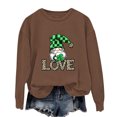 thumbnail image 3 of VBTAPA Womens St Patrick's Day Sweatshirt Funny Holiday Pullover Tees Irish Lucky Shamrock Clover Printed Long Sleeve Crewneck Tops Coffee L, 3 of 4