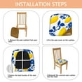 thumbnail image 4 of Blue Lemon Seat Covers for Dining Room Chairs Set Of 4,Stretch Printed Washable Chair Seat Cover with Elastic Ties and Button,Removable Waterproof Couch Cushion Covers, 4 of 6