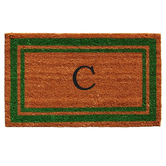 Calloway Mills Green Border 24" x 36" Monogram Outdoor Doormat (Letter C)