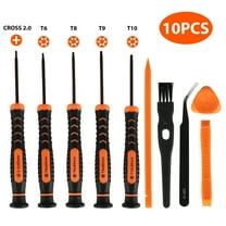 TSV T6 T8 T9 T10 Torx Security Screwdriver Repair Kits Fit for Xbox One, Xbox 360, PS3/PS4/PS5 with Cross 2.0 Screwdriver, Pry Opening Cleaning Tools