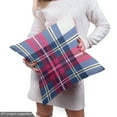 thumbnail image 5 of Ambesonne Plaid Fabric by the Yard Upholstery, Pink and Blue Tartan, 1 Yard, Blue Pink Grey, 5 of 5