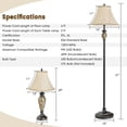 thumbnail image 6 of Resenkos Floor and Table Lamp Set,3-Piece Table and Floor Lamp Set with Linen Fabric Lamp Shades, 6 of 6
