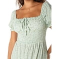 thumbnail image 3 of Celebrity Pink Women's and Women's Plus Puff Sleeve Smocked Midi Dress, Sizes XS-XXXL, 3 of 5