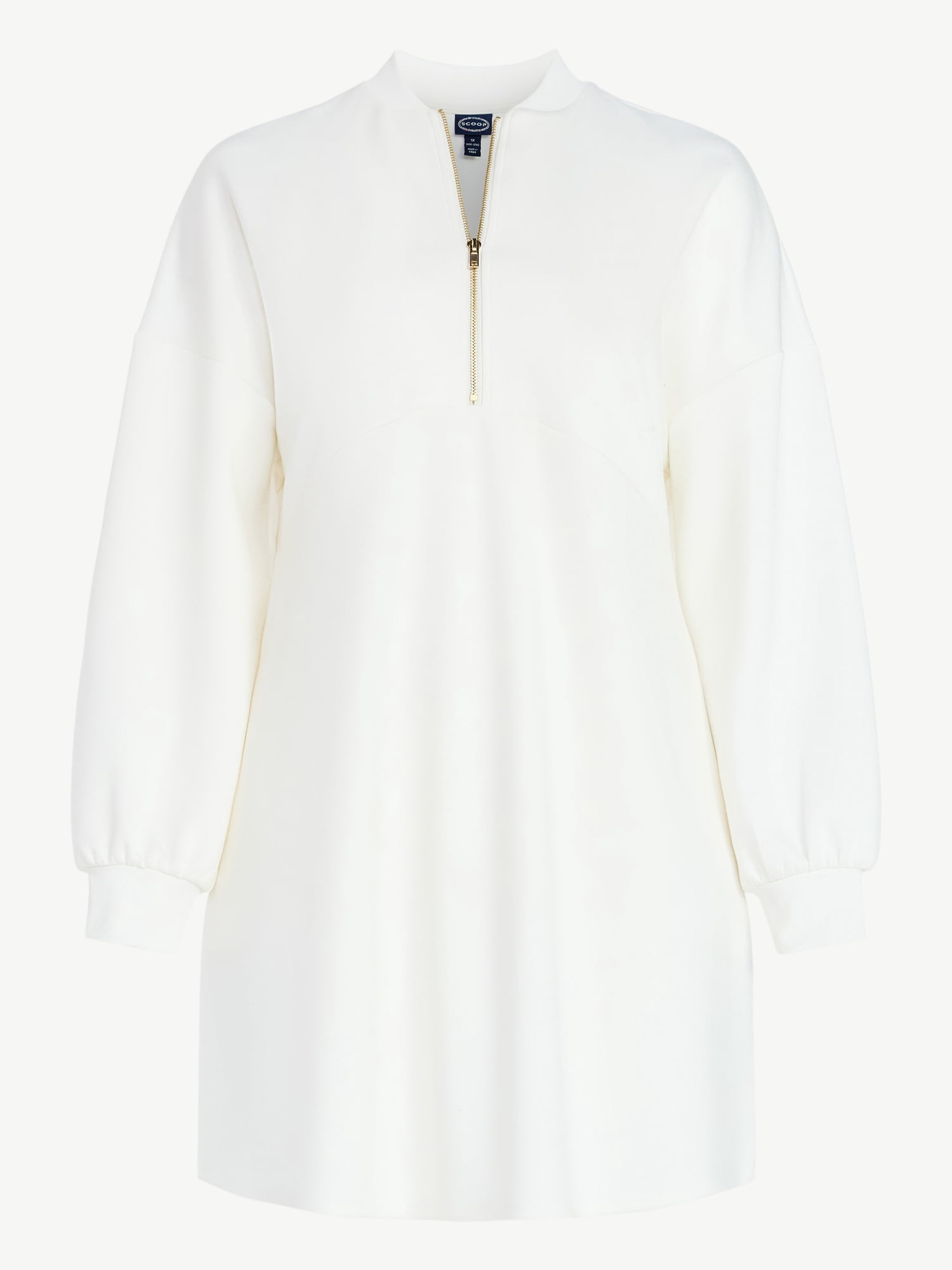 Scoop Women's and Women's Plus New Scubaknit Zip Front Mini Dress, Sizes XS-4X