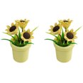 thumbnail image 1 of Miangastore Pot Jaune Miniature Plantes en Pot Multi Réaliste Frais et Naturel 2 Pcs, 1 of 8