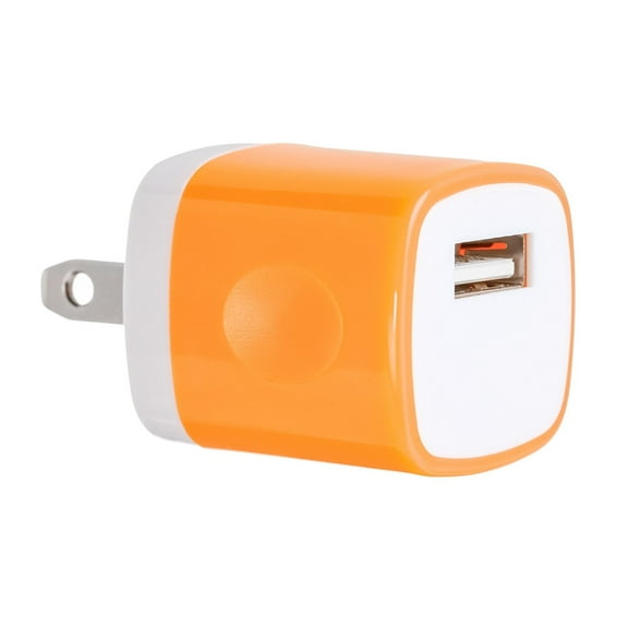 Spark Electronic 1PC Orange Universal USB Port AC/DC Power Adapter Home Wall Charger Plug W/ Easy Grip for iPhone 7/7 plus 6/6 plus Samsung Galaxy S5 S4 S9¡­