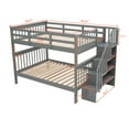 thumbnail image 6 of Generic Stairway Full-Over-Full Bunk Bed with Storage and Guard Rail for Bedroom, Dorm, Gray, 6 of 9