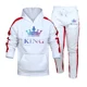 thumbnail image 2 of Chándal con estampado de Colour King para hombre, sudadera con capucha informal de alta calidad y pantalones deportivos, conjunto de 2 piezas, ropa deportiva para correr y fitness, 2 of 3