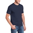 thumbnail image 4 of Hanes Men Beefy-T Heavyweight Cotton Crew Neck T-Shirt, Short Sleeve, Navy, 1-Pack, Sizes S-3XL, 4 of 5