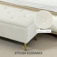 thumbnail image 4 of HOMCOM Storage Ottoman Bench with Steel Legs, 43 Inch Large Storage Chest, 4 of 10