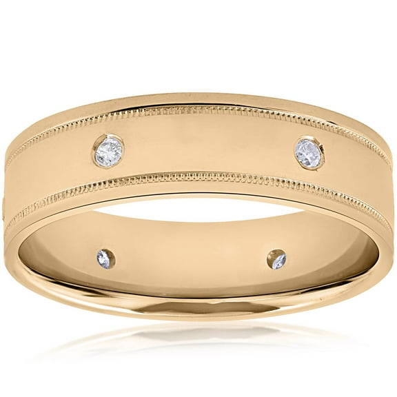 Pompeii Mens 14K Yellow Gold Diamond Comfort Fit 6mm High Polished Wedding Band Ring New