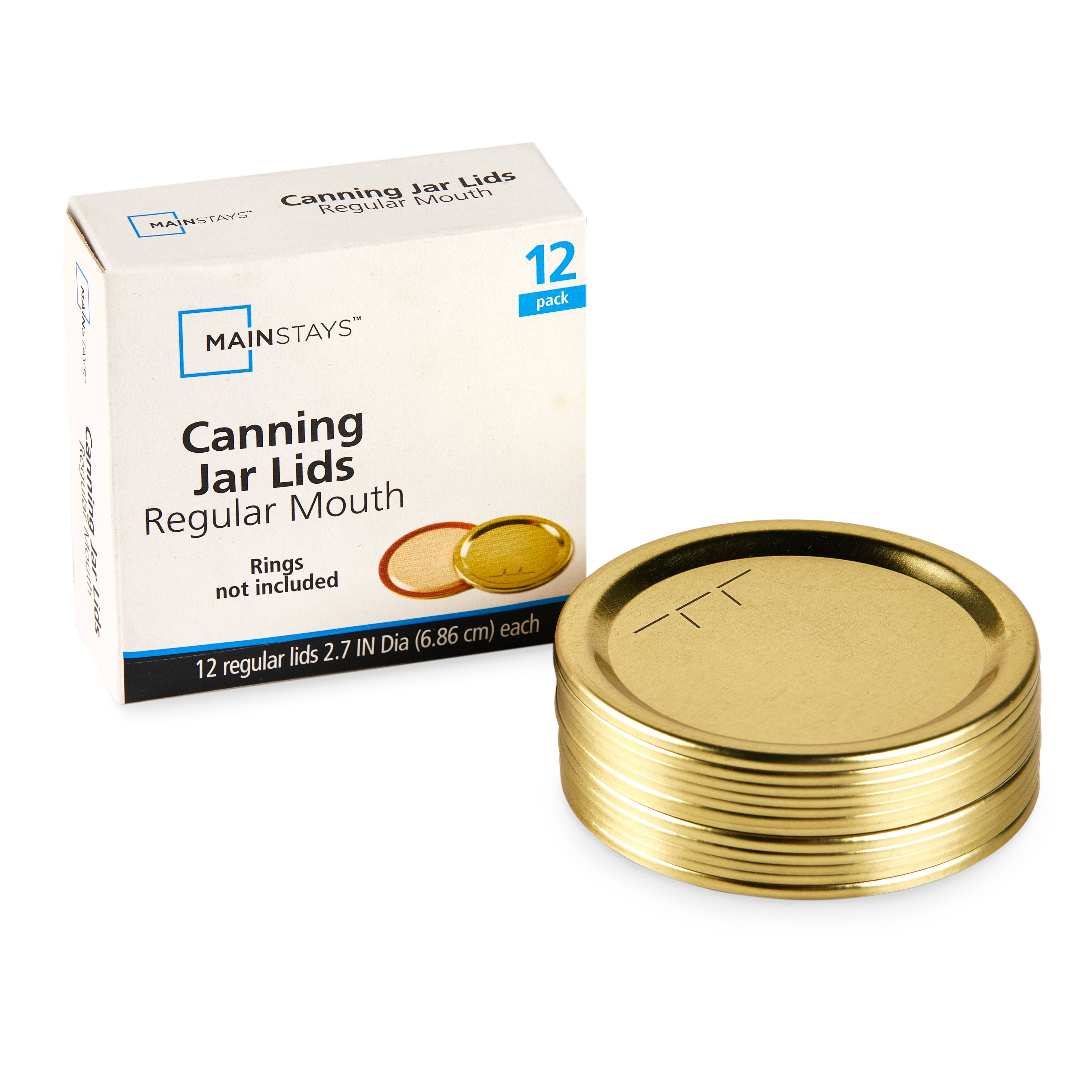 (3 pack) Mainstays Regular Mouth Canning Lids - Airtight Mouth Mason Jar Lids for Canning and Food Preservation