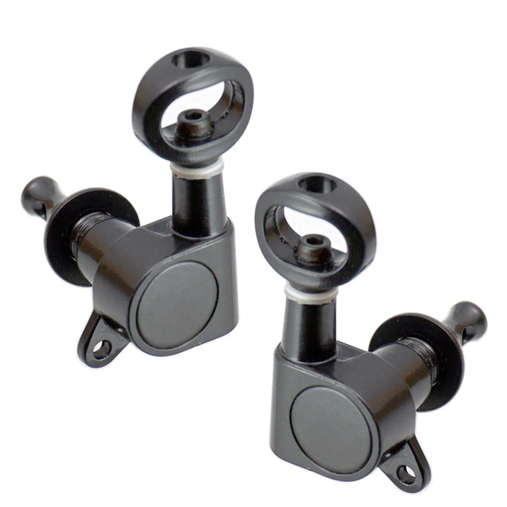 6 Pieces Guitar Replacement Full Closed Tuning Pegs Machine Heads for Electric/Acoustic Guitar Black