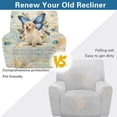 thumbnail image 4 of Xoenoiee Butterfly Daisy Print Recliner Chair Covers Heavy Duty 4 Pieces Lazy Boy Recliner Cover for Recliner Chair, Washable Recliner Slipcovers for Pets Kids, 4 of 7