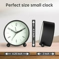 thumbnail image 7 of QKURT Analog Alarm Clock, 4inch Super Silent Non Ticking Small Clock with Night Light, Battery Operated, Simple Design for Bedroom Bedside Desk Adult Kid, Black, 7 of 7