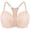 Pale Nude, variant on Women's Racerback Front Closure Lace Unlined Plus Size Full Coverage Underwire Bra Black 32D
