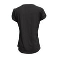 thumbnail image 4 of Lumivie Cute Tops For Women Summer With Sleeves Tshirts Shirts For Women Cotton Plain Black Blouses For Women Black Cotton Blouses V Neck T Shirts For Women Pack, 4 of 6