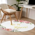 thumbnail image 6 of Round Rug 3ft Area Rug, Spring Watercolor Floral Art Area Rugs for Living Room Bedroom, He Is Risen Floor Mat Non-Slip Non-Shedding Carpet Indoor Accent Rugs, 6 of 9