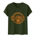 thumbnail image 5 of YUEJUIR Summer Shirts For Women Women'S Summer/Fall Oktoberfest Short Sleeve T Shirt Top Oversized Tshirt Tall Womens Clothing (Army Green,XXL), 5 of 5