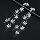 thumbnail image 2 of EeaseMX 1 par de pendientes de botón con diamantes de imitación de cristal sin perforar, con forma de flor para novia, joyería para fiesta de boda, decoración para mujer (plata), 2 of 7