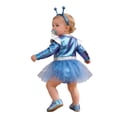 thumbnail image 2 of TiaoBug Toddler Baby Girls Alien Outfit Metallic Bodysuit Long Sleeve Tutu Dress with Headband Blue 12-18M, 2 of 7