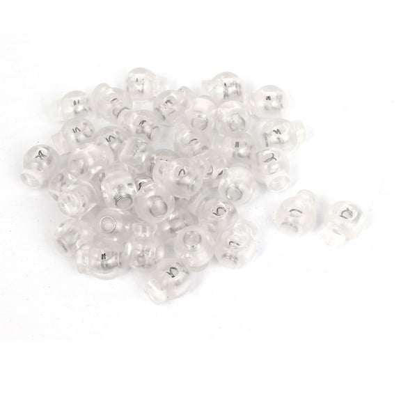 Unique Bargains Backpack Drawstring Clear Single Hole Round Head Spring Cord Lock Toggle 60pcs