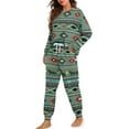 thumbnail image 2 of SCRAWLGOD Aztec Tribal Pajamas Womens Long Sleeve 2 Piece Sets for Women Sleepwear Size S Crewneck Women's Pj with Pockets Washable Ladies Jogger Pjs Set, 2 of 7