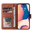 thumbnail image 2 of Compatible for iPhone 14 Pro Wallet Case with Premium PU Leather Card Slots Holder Photograph Slot Cover, Soft Silicone Shockproof Magnetic Clasp Kickstand Wrist Strap Flip Folio Case,Brown, 2 of 6