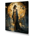 thumbnail image 2 of Designart "Ballroom Elegance in Black & Gold Woman IV" Inspirational Canvas Wall Art - Glam Black Fashion Living Room Canvas Art, 2 of 6
