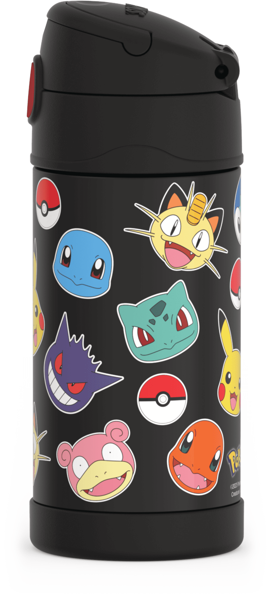 Thermos Stainless Steel Funtainer Water Bottle with Straw, Pokemon, 12 Fluid Ounces