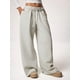 thumbnail image 4 of Pantalones Deportivos de Pierna para Mujer, Holgados, con Cordón, de Cintura Alta y Bolsillos Gris M, 4 of 9