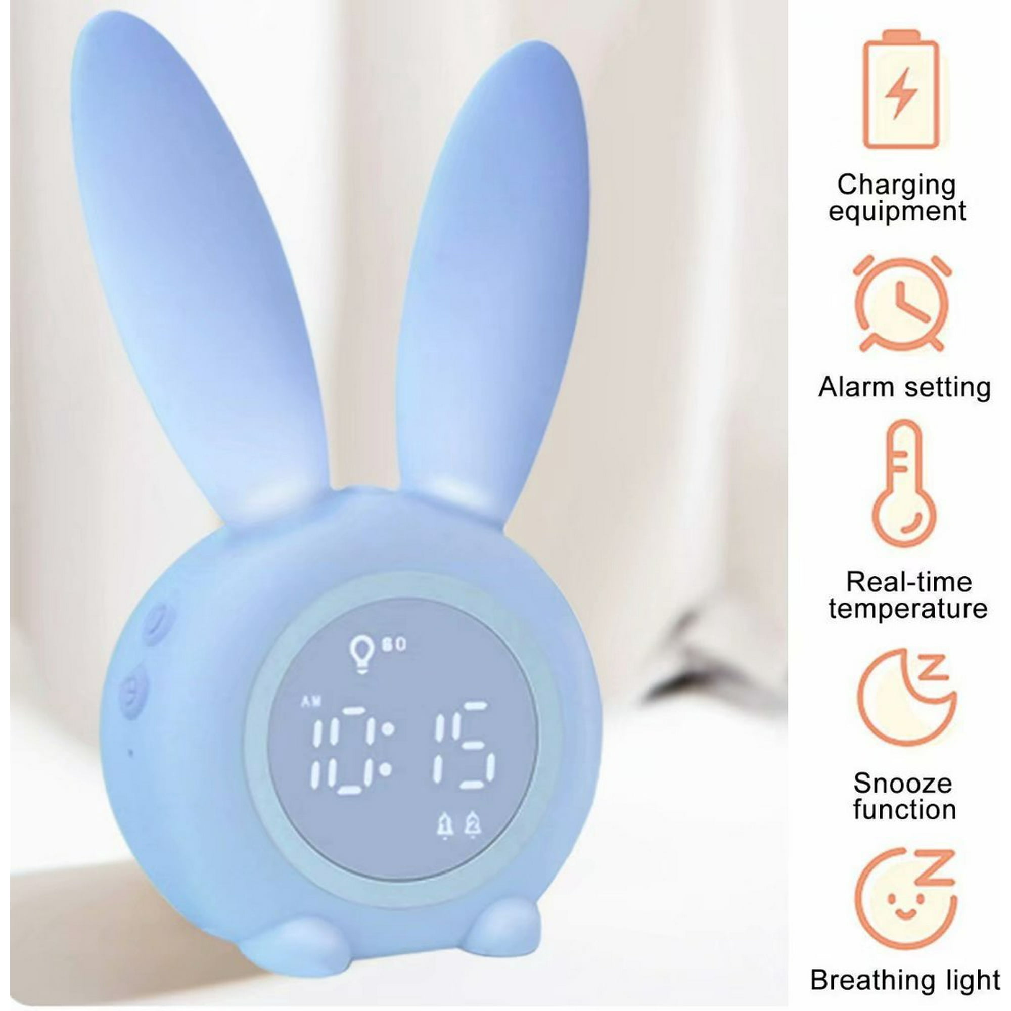 Reveil pour Enfants Mignon Bunny Entraineur de Sommeil pour Enfants Rechargeable et Controle Tactile Walmart
