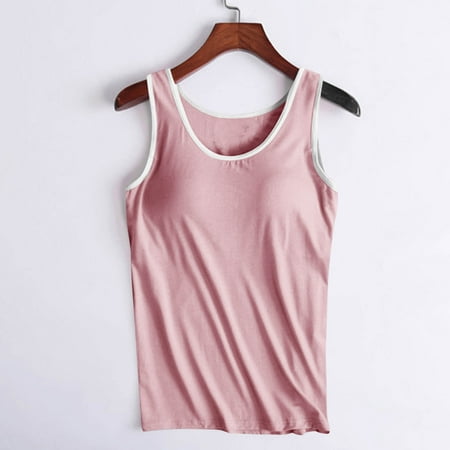 Bestselling  Ladies Camisole  Chest Pad  No Steel Rings  Yoga Sports  Seamless Underwear  Soft Material  for Workout  Comfort Fit | Sopatenor  Pink M