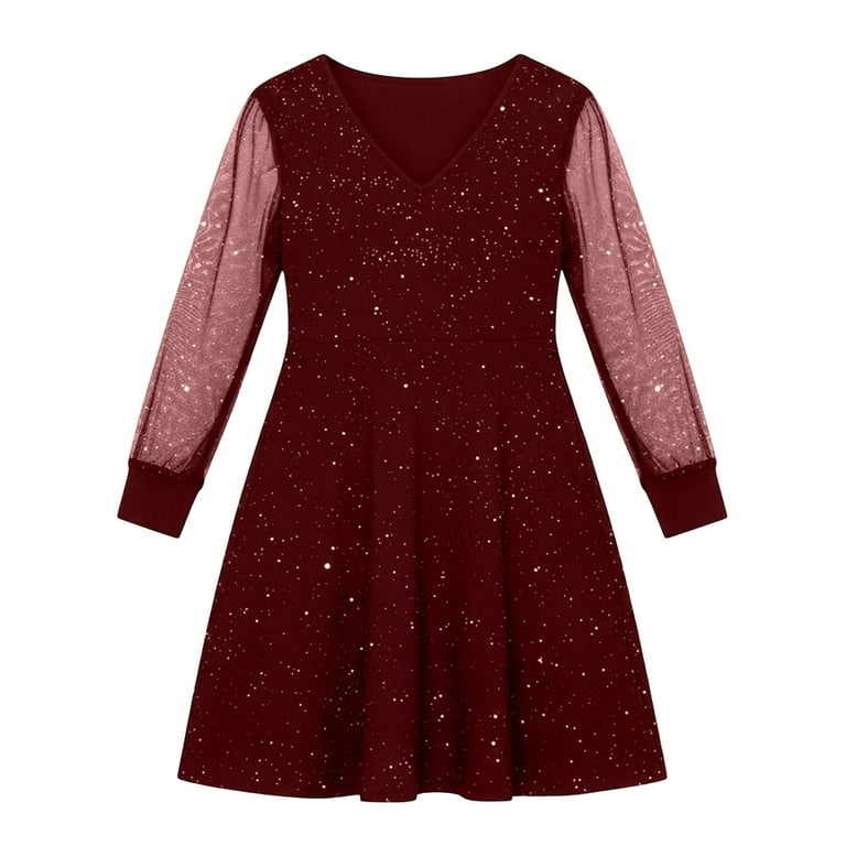 kids girl casual dress girls long sleeve side slits Amazon.com: Haloumoning Girls Long Sleeve Skater Dress Kids Casual Crewneck A-Line Flowy Fall Dresses 5-14 Years Beige : Clothing, Shoes & Jewelry
