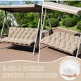 thumbnail image 3 of Snubbull Swing Replacement Cushion, Outside Bench Cushion with Backrest, 2-3 Seater Cushion with 6 Ties for Outdoor Furniture, 60 x 40 x 5 Inches Porch SwingCushion Garden Bench, Sand, 3 of 7