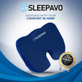 thumbnail image 3 of Sleepavo Navy Blue Memory Foam Seat Cushion for Office Chair - Cooling Gel Pillow for Sciatica Coccyx Back Tailbone and Lower Back Pain Relief - Chair Pad Lumbar Support in Office, Car, Airplane, 3 of 5