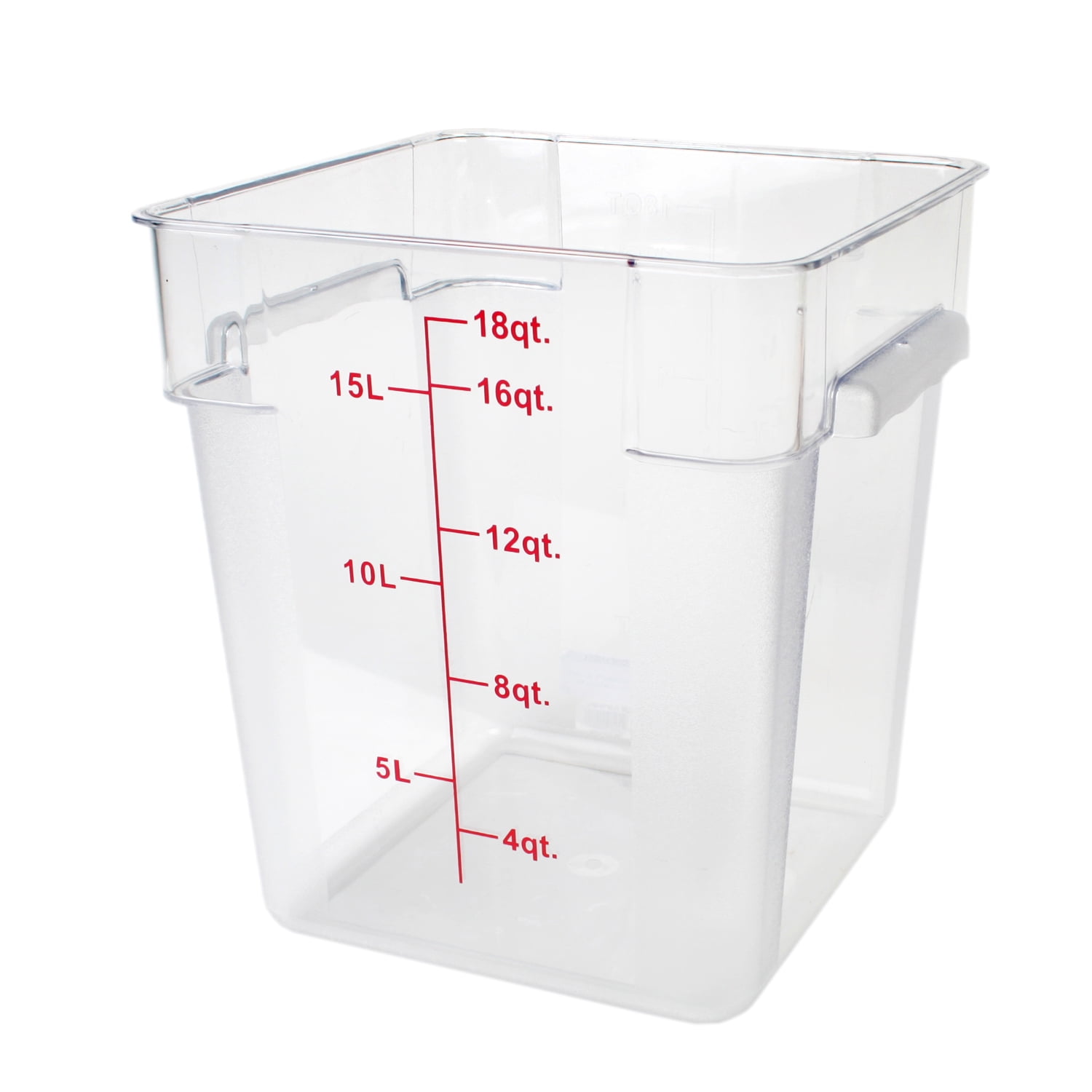 18 Qt Polycarbonate Square Food Storage Containers, Clear