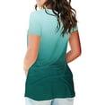 thumbnail image 4 of Camiseta de mujer con cuello en V, manga corta, gradiente superior, camiseta informal, verde, XXL Vogacara  AP001652-05, 4 of 5