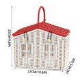 thumbnail image 3 of Christmas House Shaped Woven Storage Basket, Red & White Roof Decorative Organizer with Handle, Portable Holiday Desktop Container for Gifts Accessories & Home Decor, Festive Carrying Basket, 3 of 7