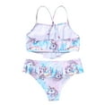 thumbnail image 4 of MSemis Kids Girls Swimwear Cartoon Horse Print Cami Vest  Ruffle Hem Outfit, 4 of 6