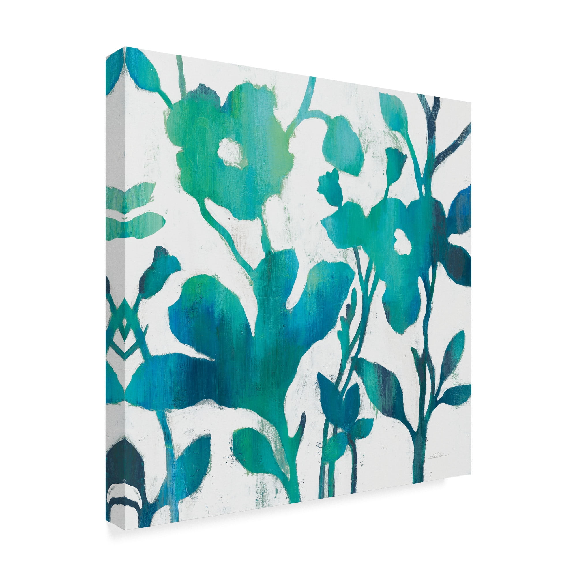 Trademark Fine Art 'Teal Trio V on White' Canvas Art by Silvia Vassileva