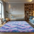 thumbnail image 2 of ZENELESS Super Soft Fluffy Rug for Bedroom,6x9 Tie-Dye Blue Rainbow Anti-Skid Plush Floor Carpet for Living Room Home Decor, 2 of 7