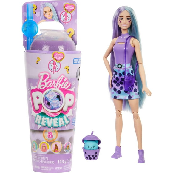 Barbie Pop Reveal Boba Tea Series Fashion Doll & Accessories Set with 8 Surprises (Styles May Vary)