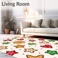 thumbnail image 2 of ODIKA 5'x7' Machine Washable Non-Slip Area Rug, Whimsical Holiday Cookie Medley Featuring Iced Stars and Shapes High Traffic Rug, Ivory, 651318, 2 of 7