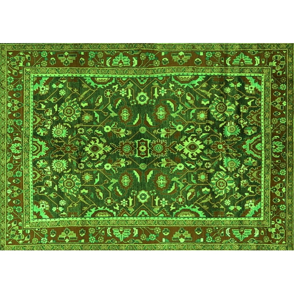 Ahgly Company Indoor Rectangle Persian Green Traditional Area Rugs, 8' x 10'