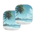 thumbnail image 4 of KUIFORTI Palm Tree Beach Windshield Sun Shade 2-Piece Foldable Car Front Window Sunshade for Most Sedans SUV Truck,Auto Sun Blocker Visor Protector Keeps Your Vehicle Cool, 4 of 5